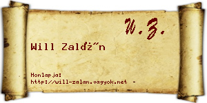 Will Zalán névjegykártya