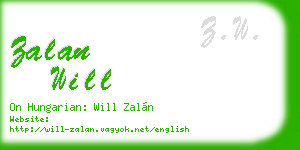 zalan will business card